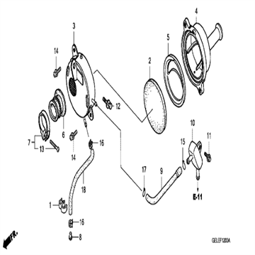 Element air cleaner 17211-165-730, Honda